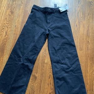 Zara black denim wide leg, high waist pants